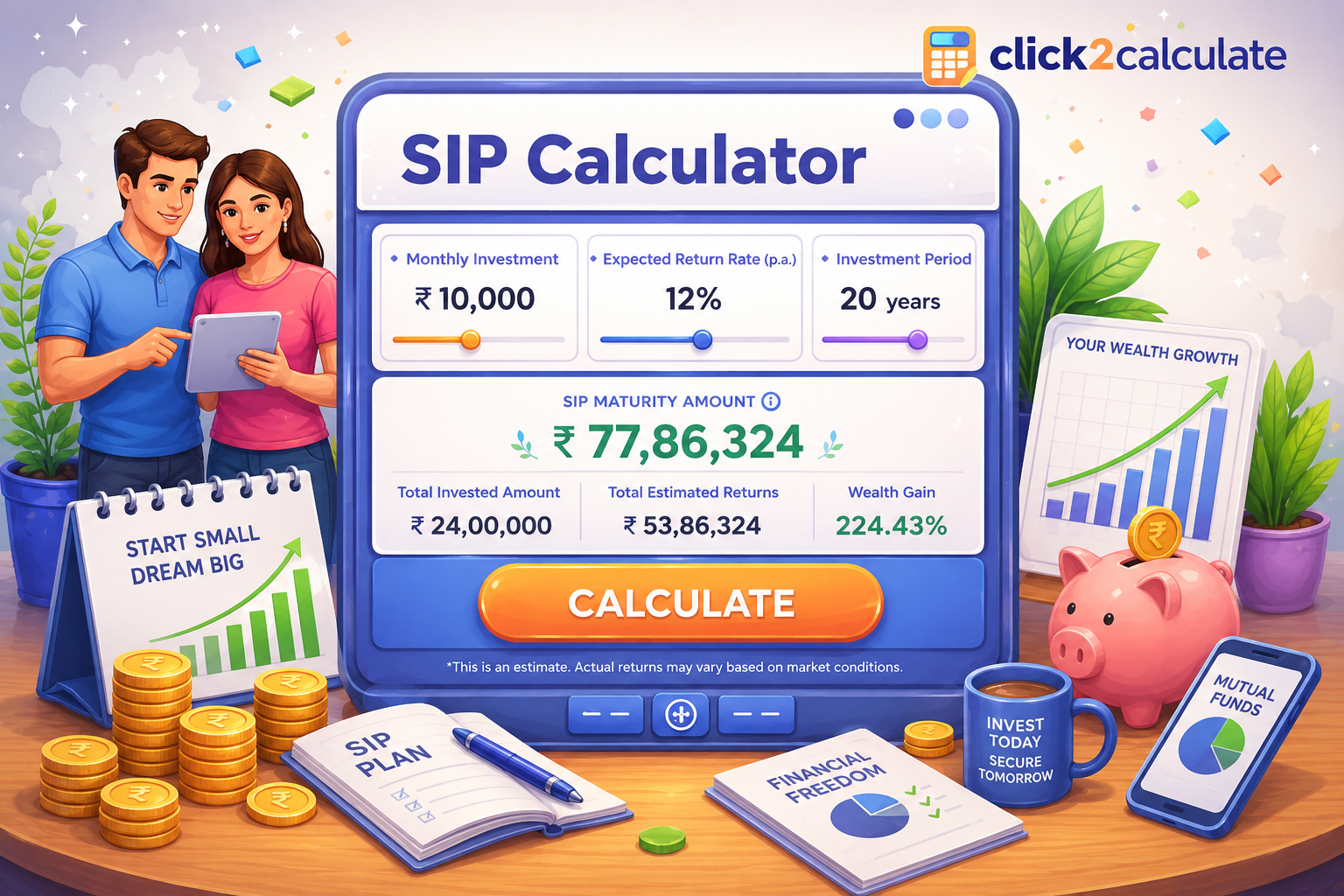 Read more about the article SIP Calculator – Calculate SIP Returns Online for Mutual Fund Investments (2026 Guide)